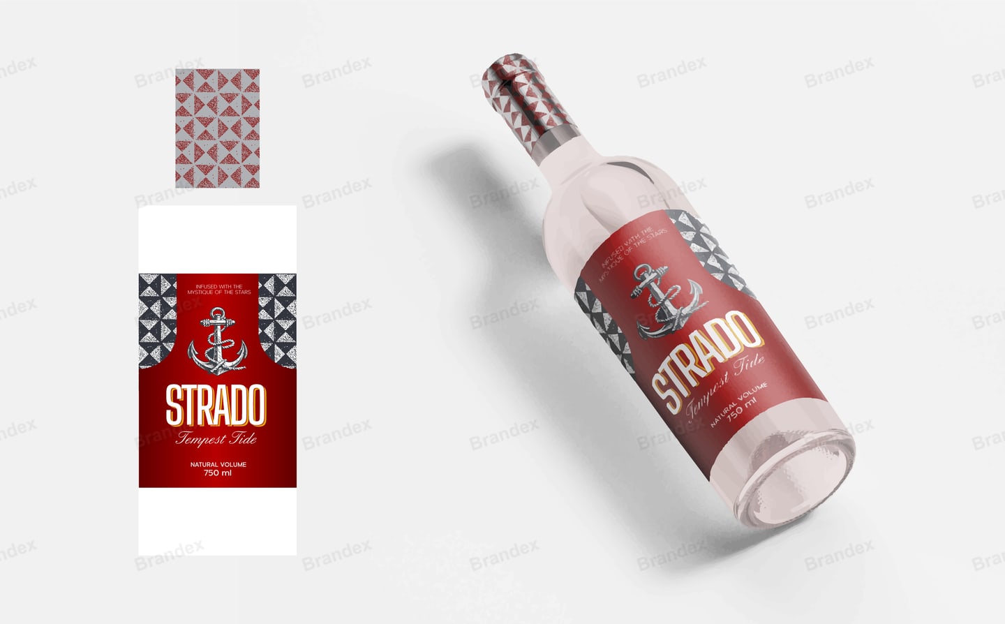 Nautical Anchor Wine Bottle Label Template – Red, White & Navy