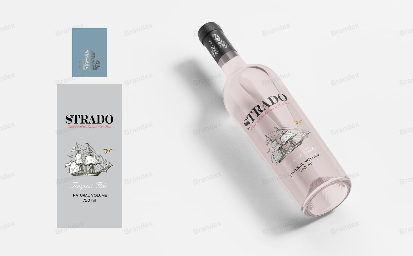 Nautical Vintage Ship Illustration Wine Bottle Packaging Label