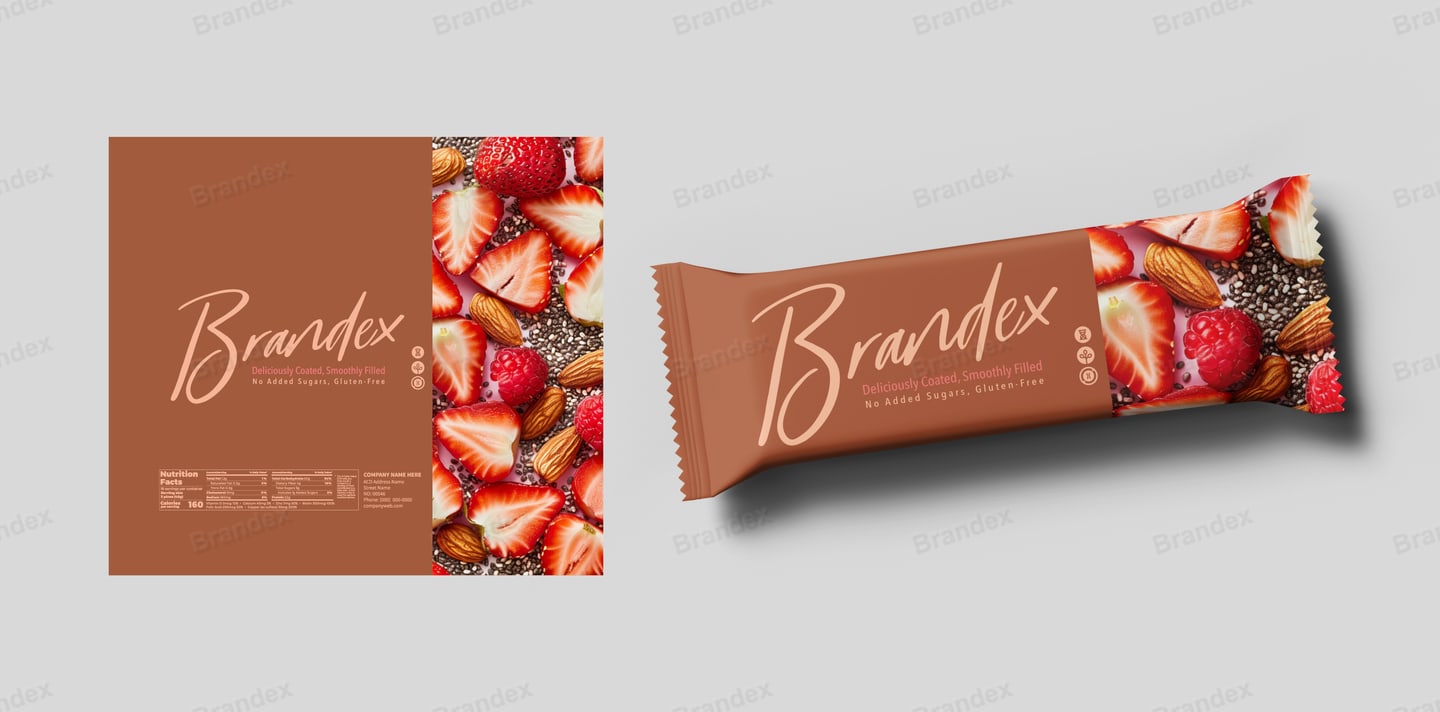 Modern Fruit & Nut Energy Bar – Brandex Snack Packaging Mockup