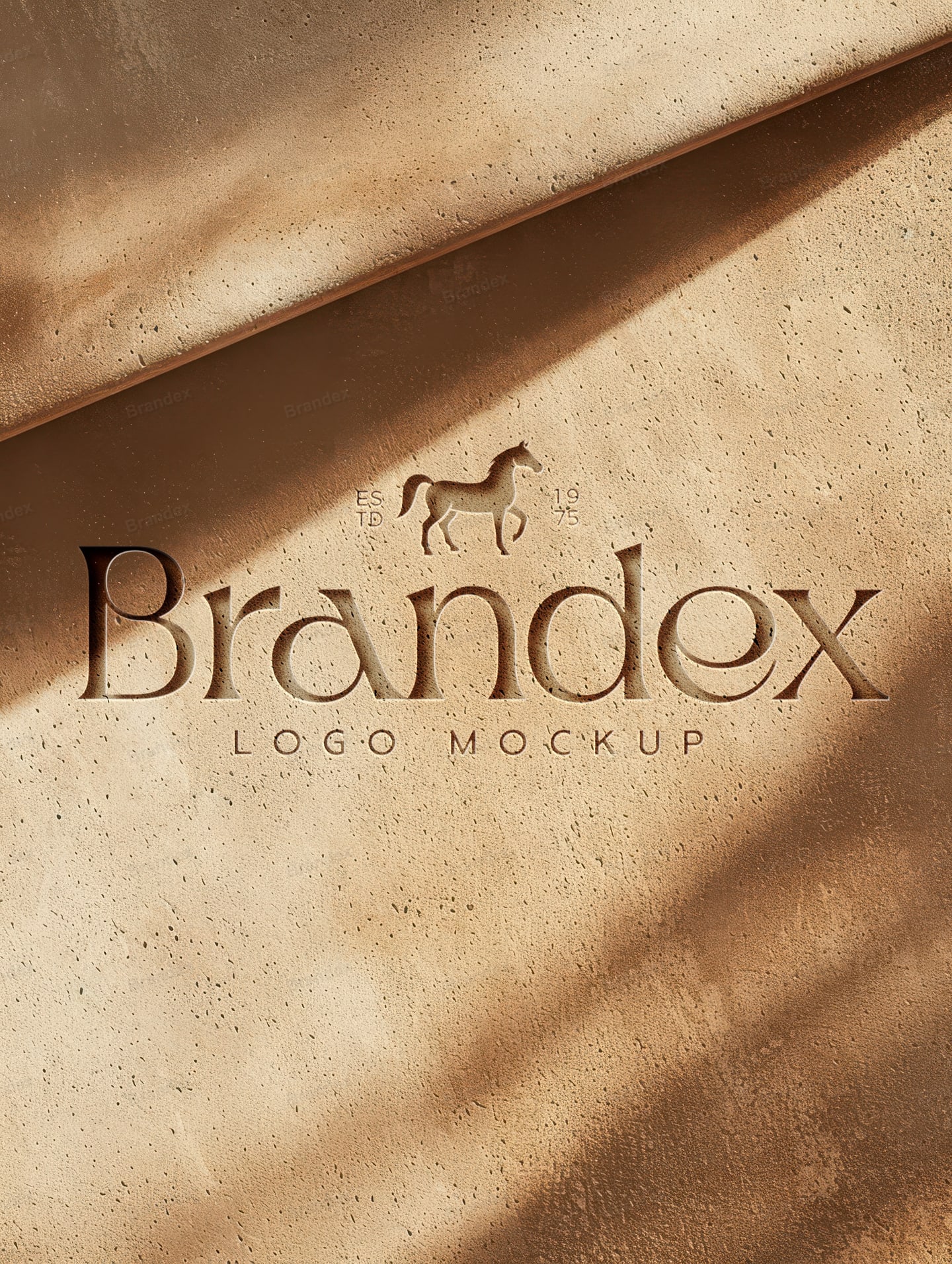 Realistic 3D Embossed Logo Mockup on Textured Stone