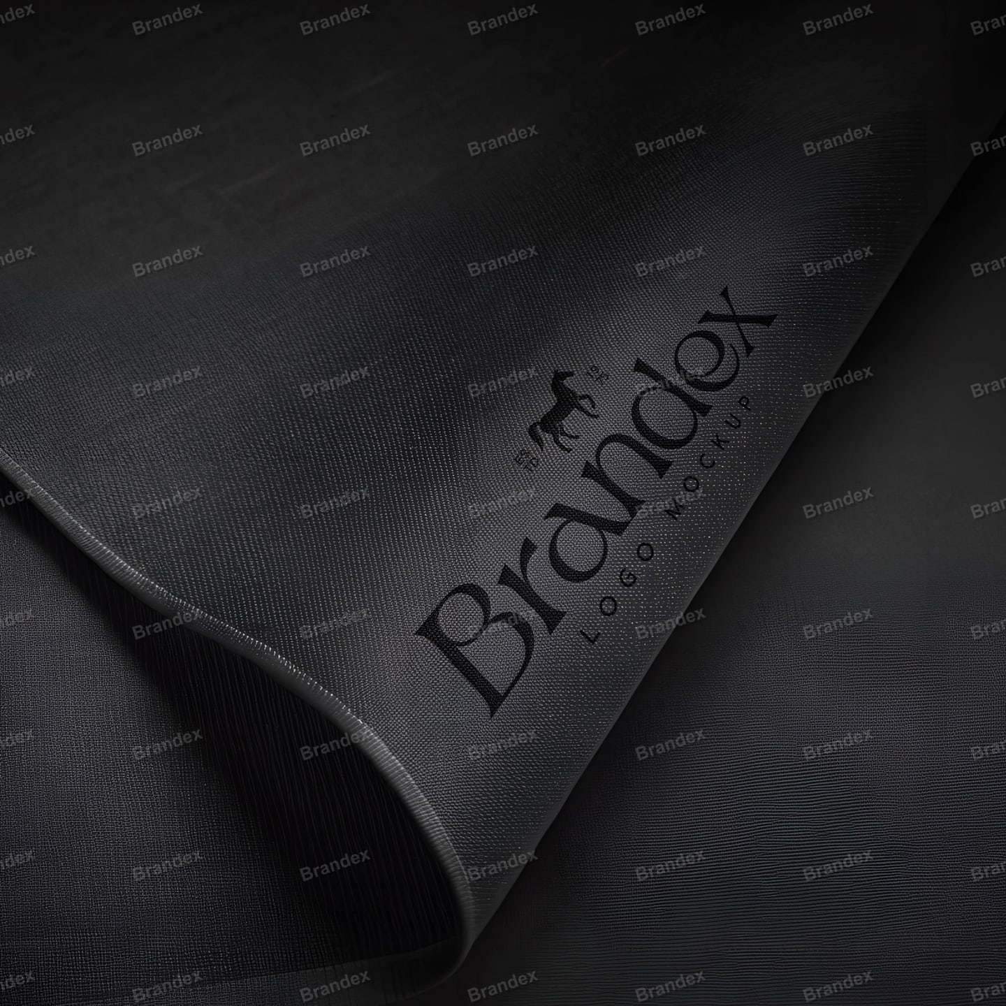 Textured Dark Fabric Branding Logo Mockup
