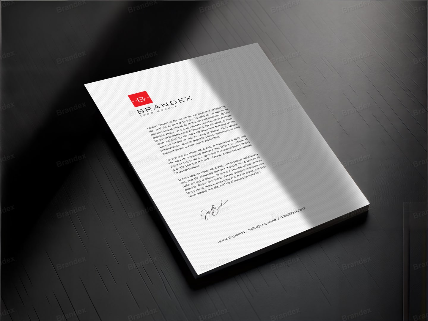 Letterhead Branding Mockup Textured Paper Minimalist