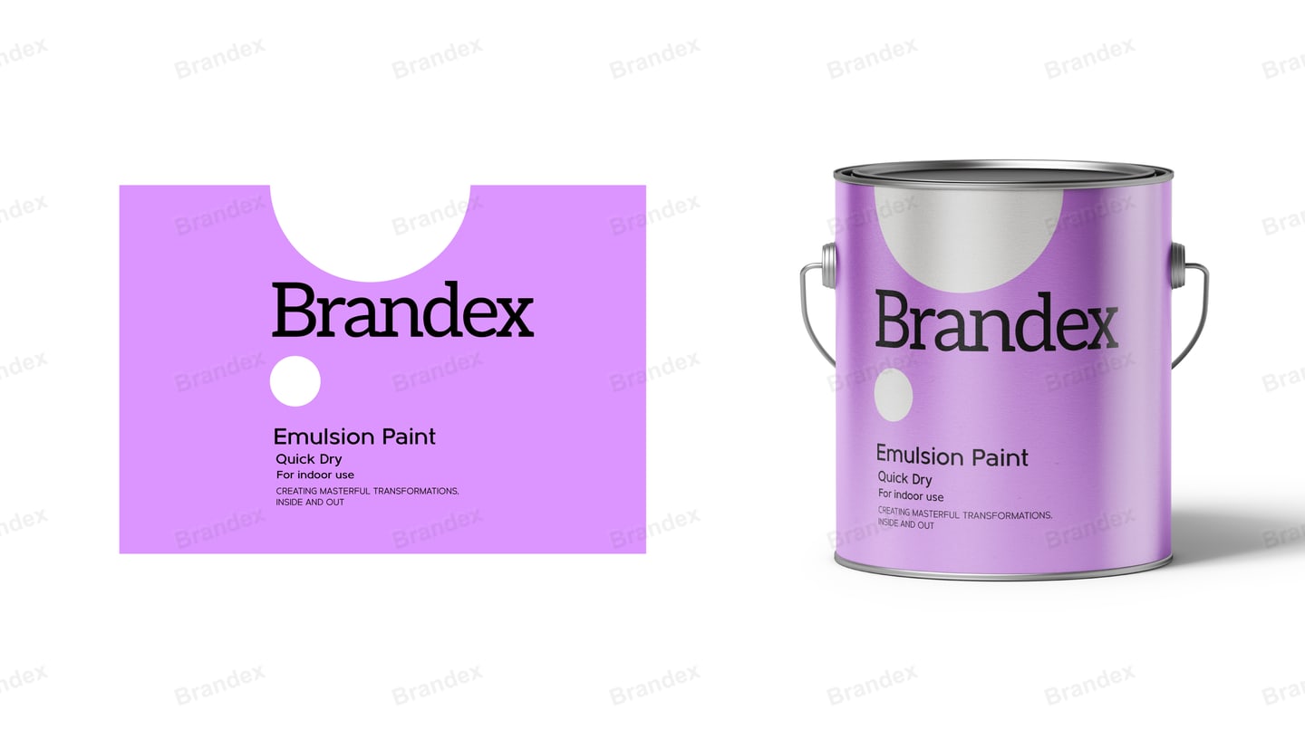 Purple White Indoor Emulsion Paint Can Packaging Design