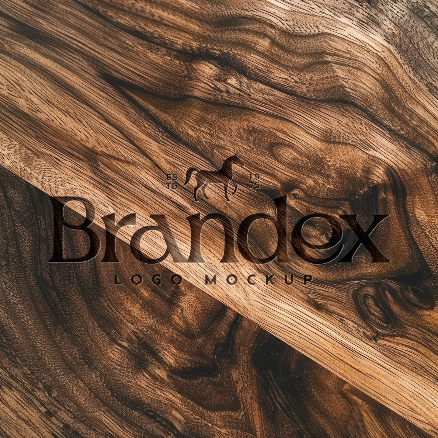 Rustic Timber Branding Logo Display Mockup Scene