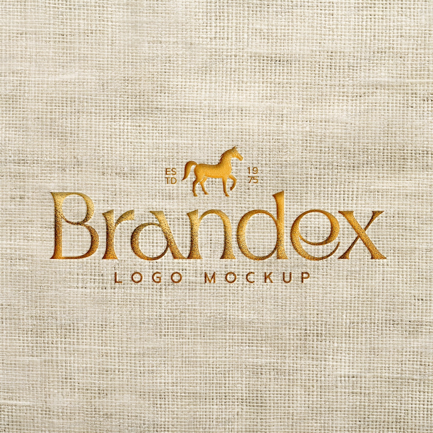 Elegant Burlap Texture Embossed Logo Mockup for Branding