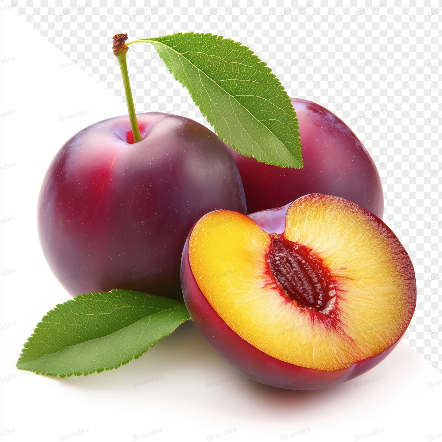 Realistic Red Plum Fruit PSD Mockup for Product Branding Showcase