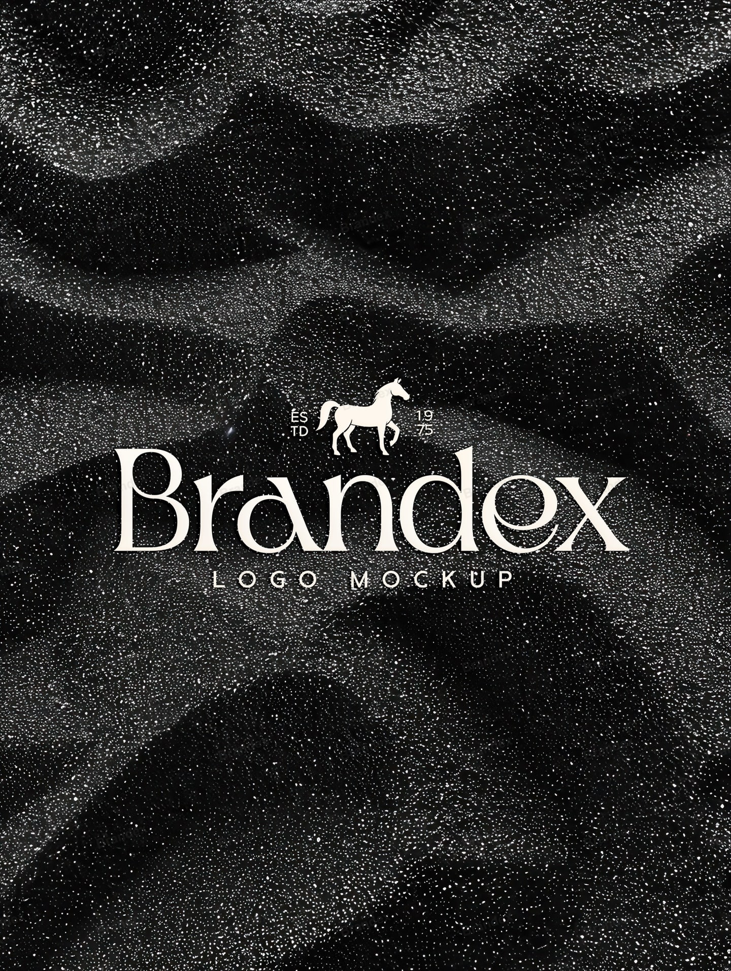 Photorealistic Logo Mockup Black Sand Texture Elegant Presentation