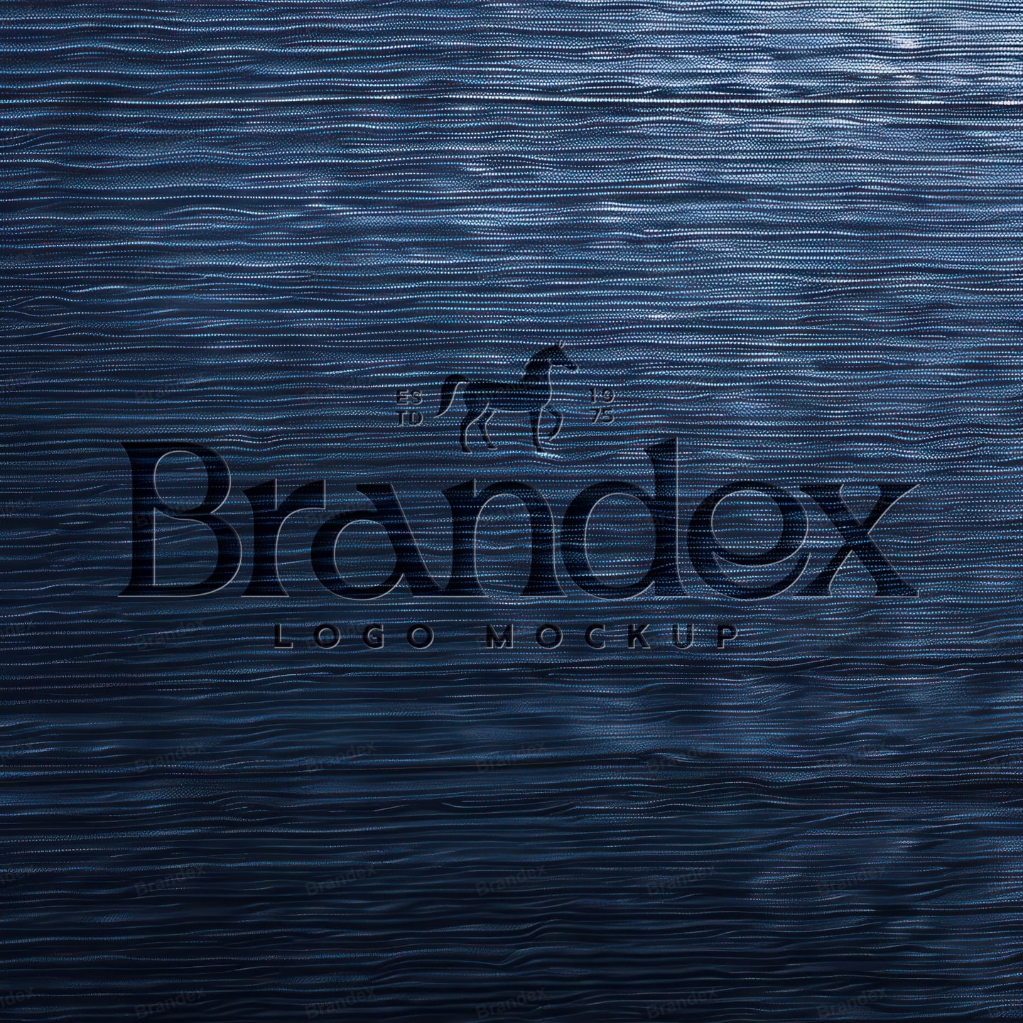 3D Embossed Logo Mockup Dark Blue Textured Background