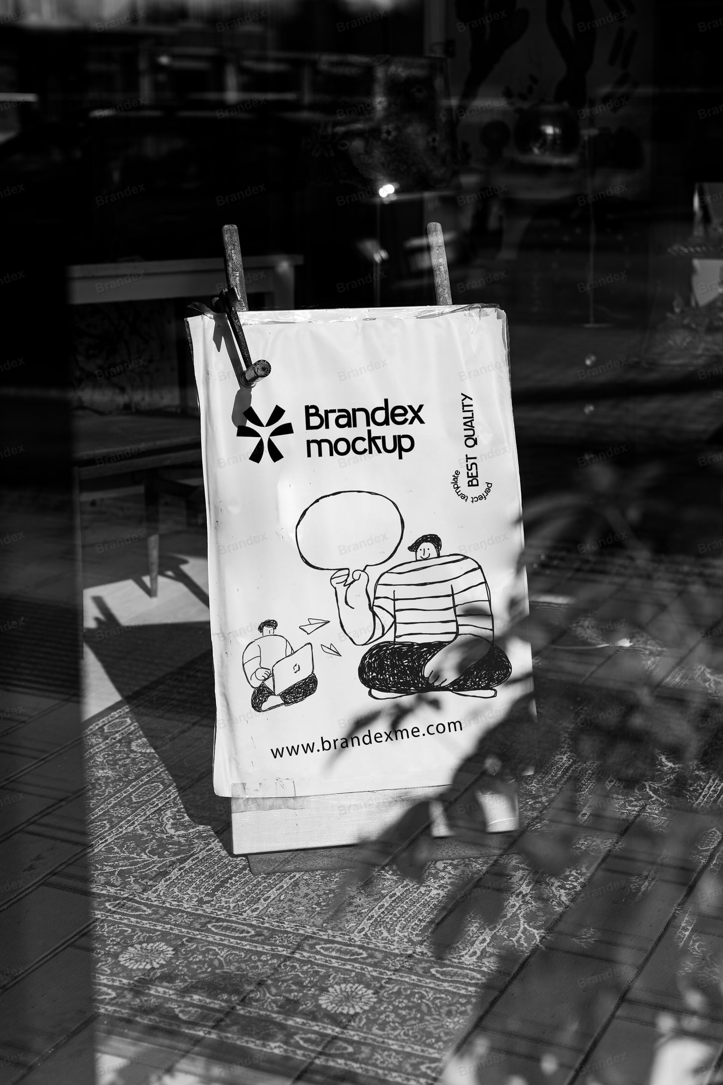 Grayscale Outdoor Street Signage Mockup for Urban Branding