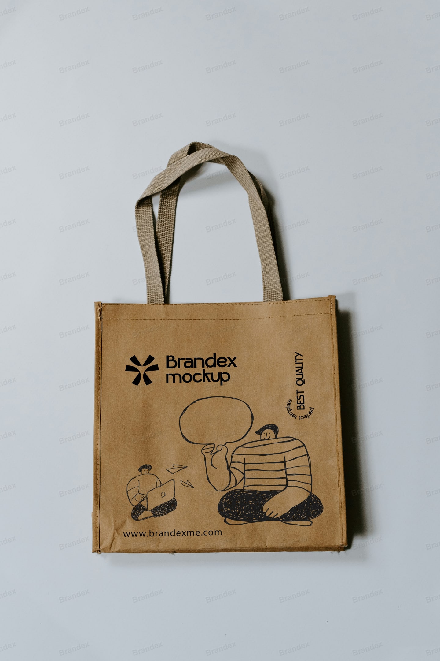 Brown Kraft Paper Tote Bag Mockup – Flat Lay Studio View