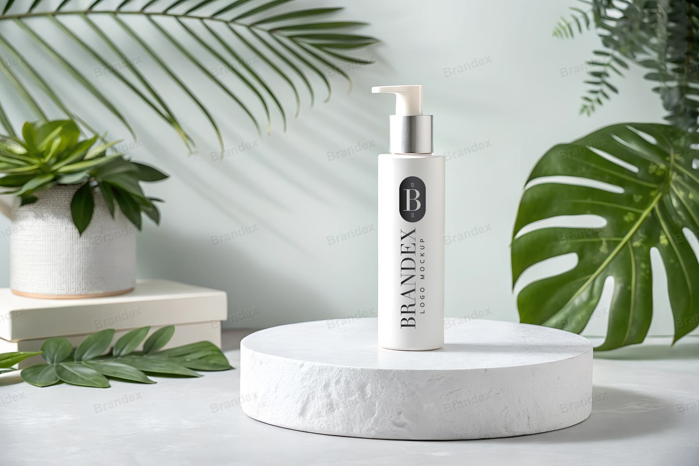 Tropical Lotion Bottle Pump Product Mockup