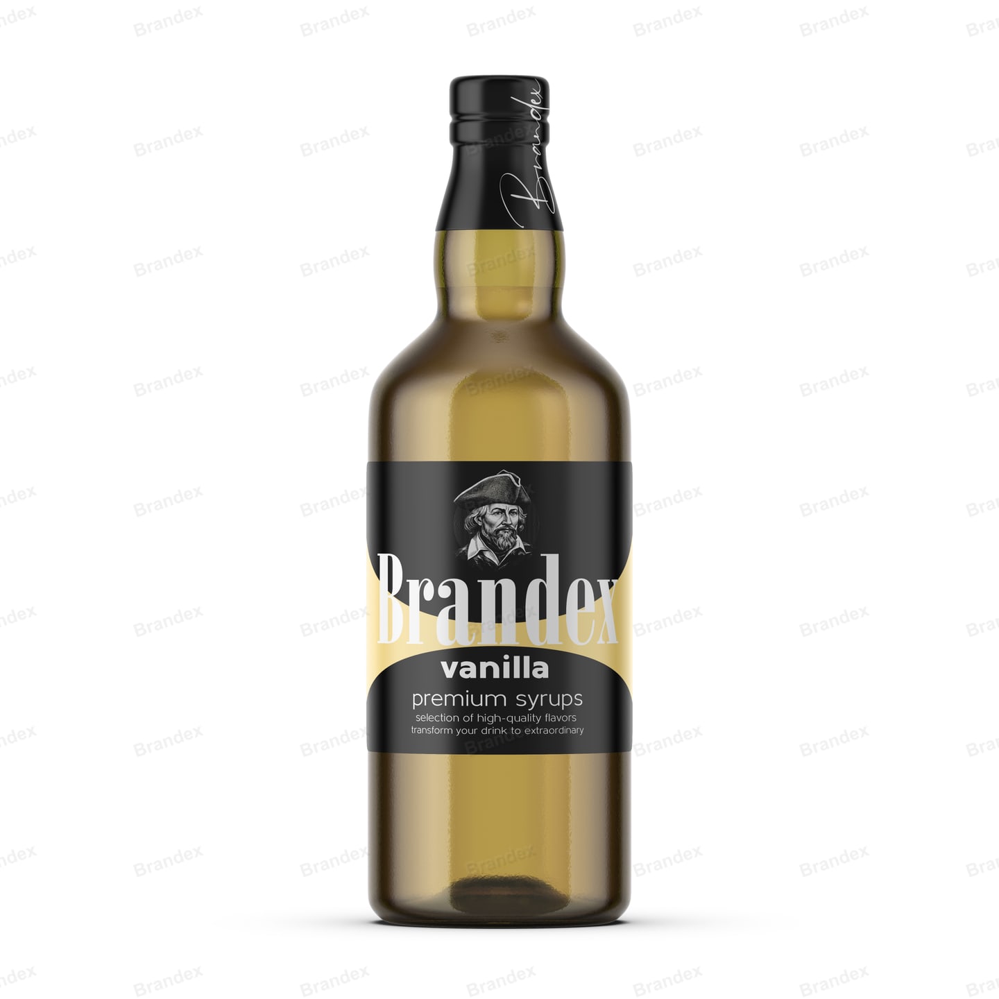 Vintage Vanilla Premium Syrup Bottle Packaging Template